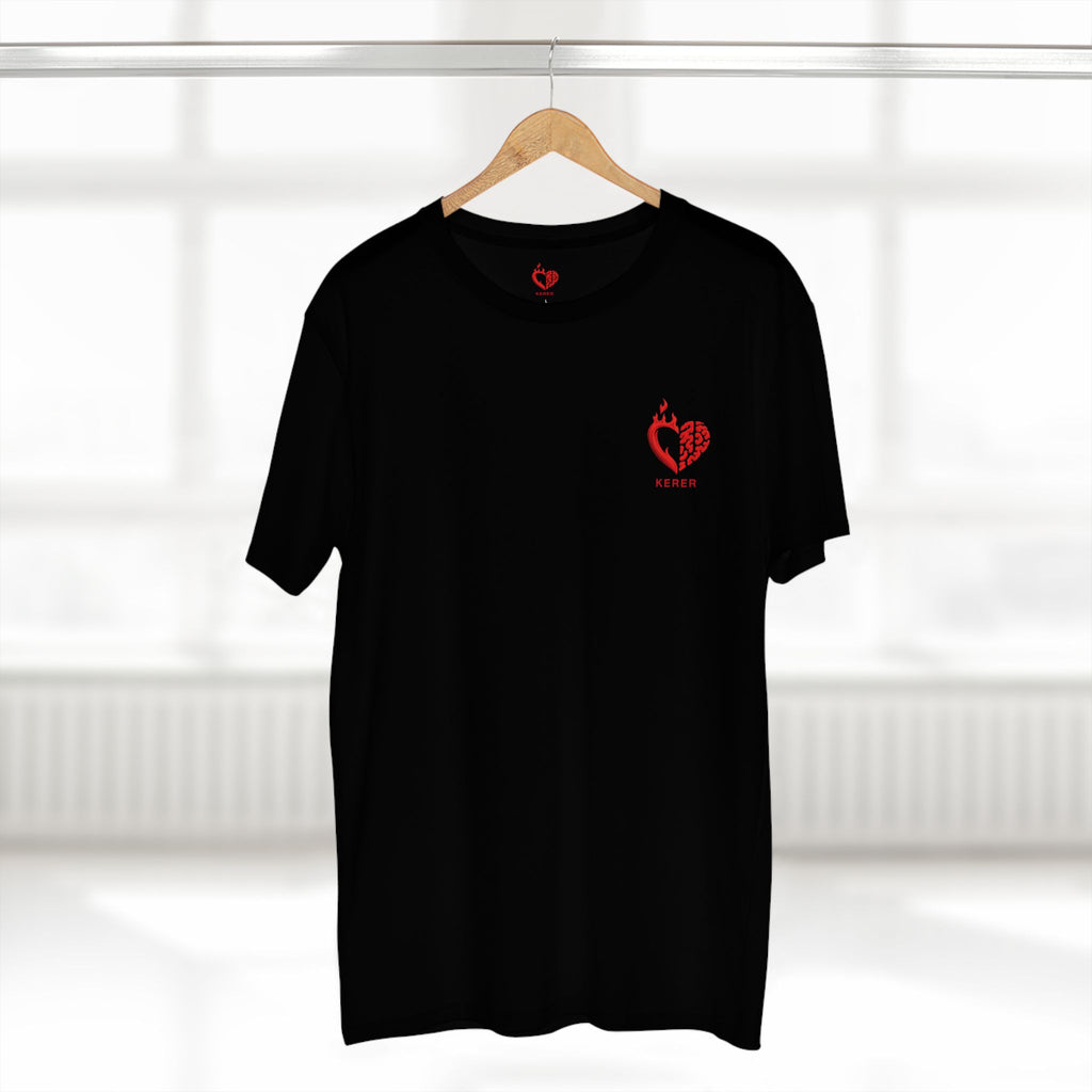 Heart & Brain Graphic Tee — 'KERER' Red Flame Heart Design