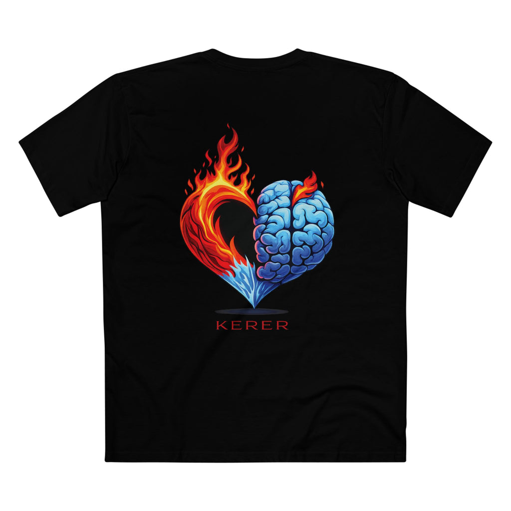 Brain & Heart Flame Tee — Fire and Ice Heart Brain Graphic T-Shirt
