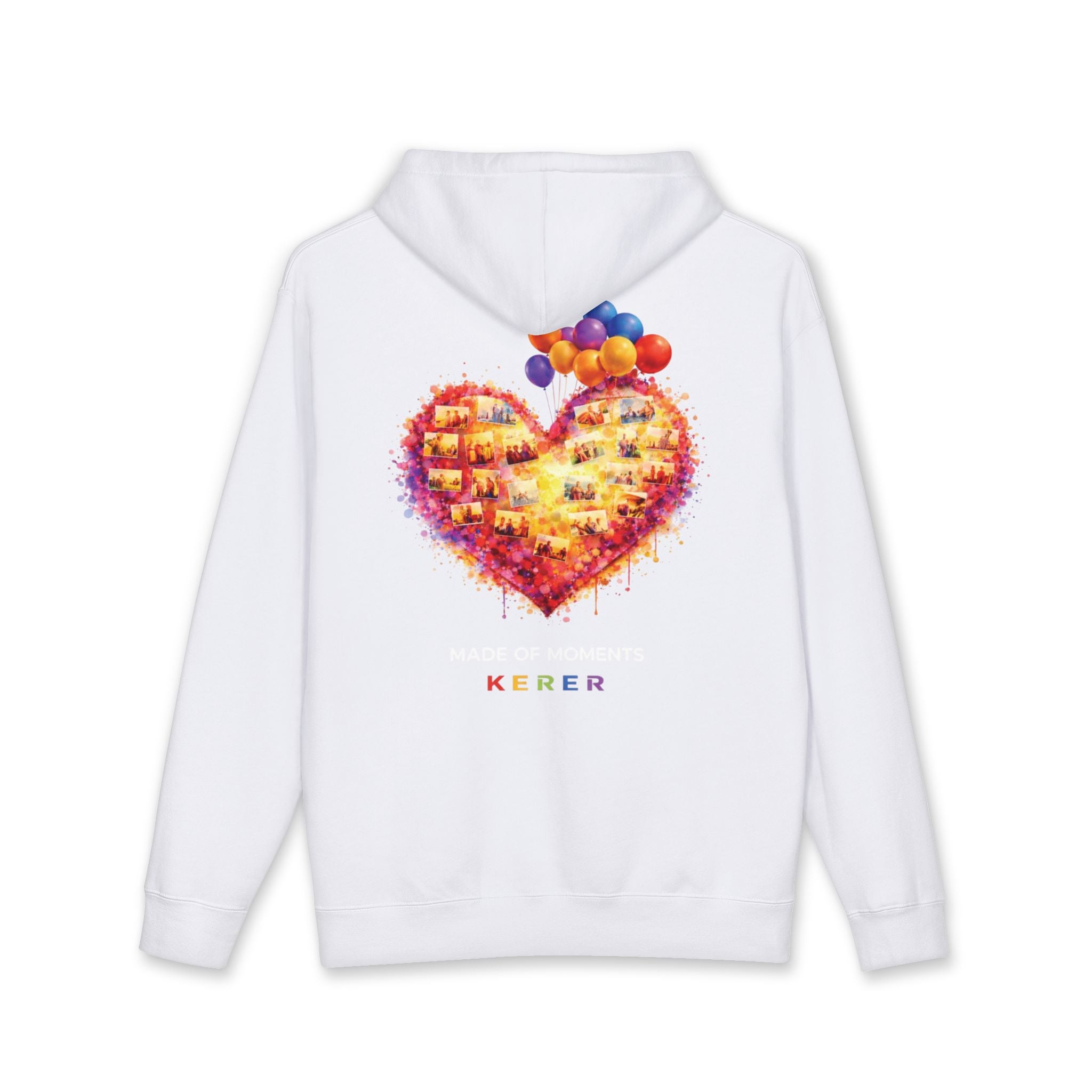 Heart Mosaic Hoodie Mother'day Special— Colorful Balloon Heart Design with 'KERER' Text