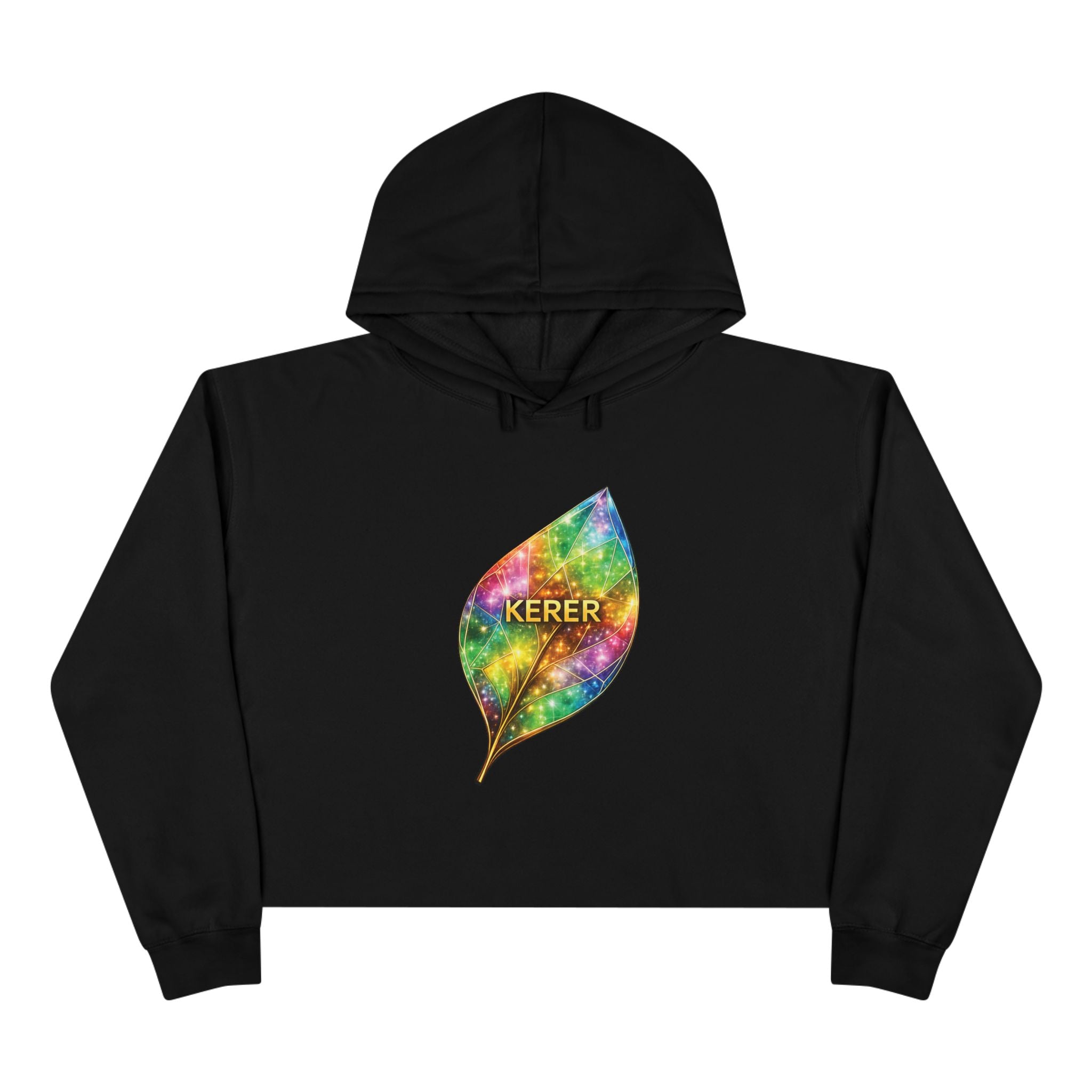 Crop Hoodie — Colorful Galaxy Leaf 'KERER' Cropped Hoodie