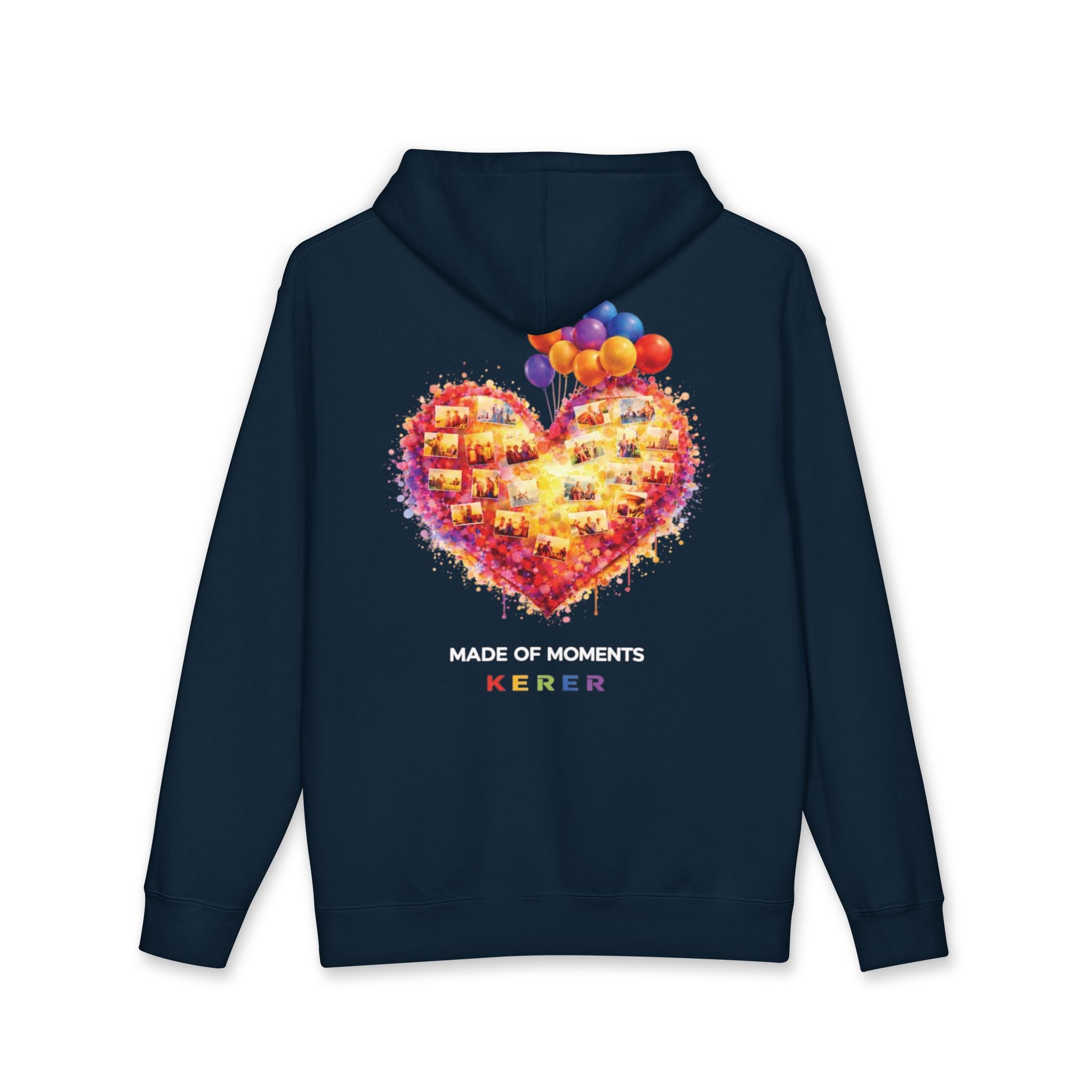 Heart Mosaic Hoodie Mother'day Special— Colorful Balloon Heart Design with 'KERER' Text