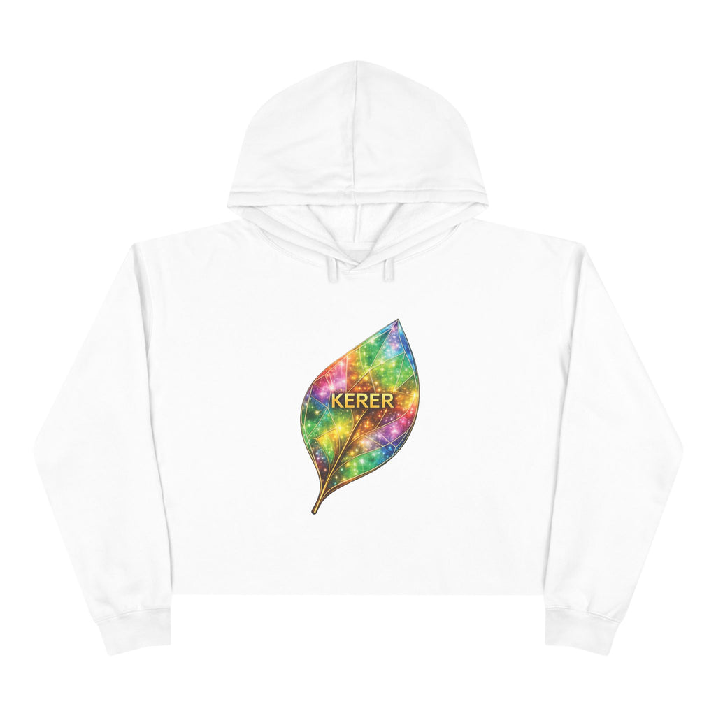 Crop Hoodie — Colorful Galaxy Leaf 'KERER' Cropped Hoodie