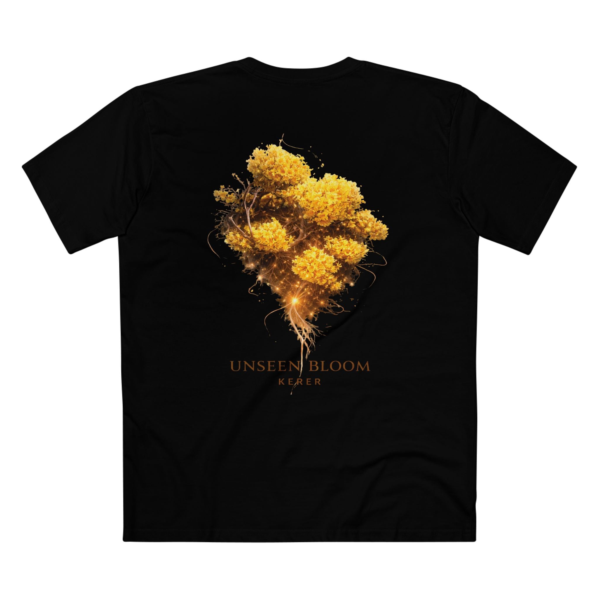 Unseen Bloom Tee — Golden Mimosa Floral Graphic T-Shirt