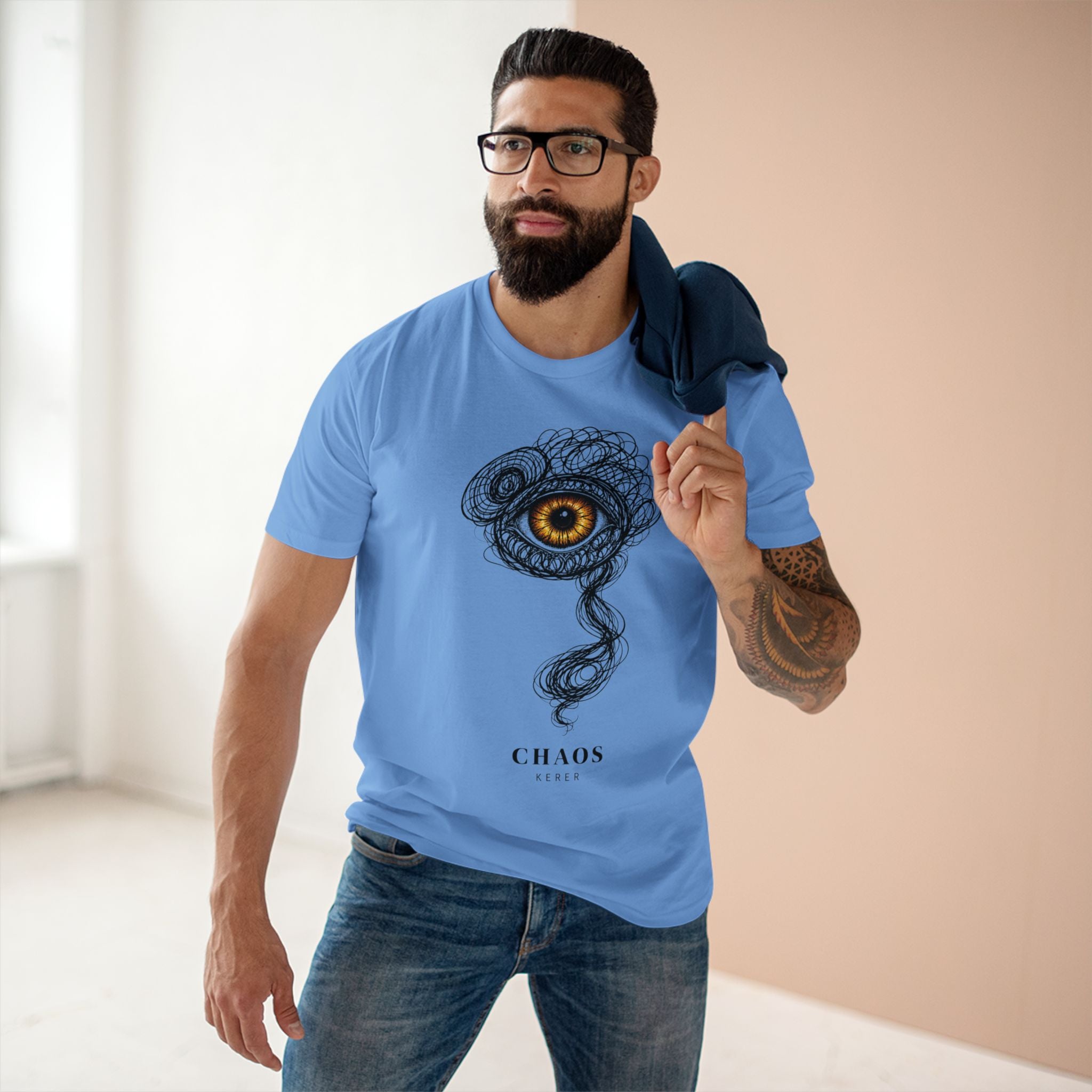 Chaos Eye T-Shirt — Abstract Golden Eye Sketch Tee