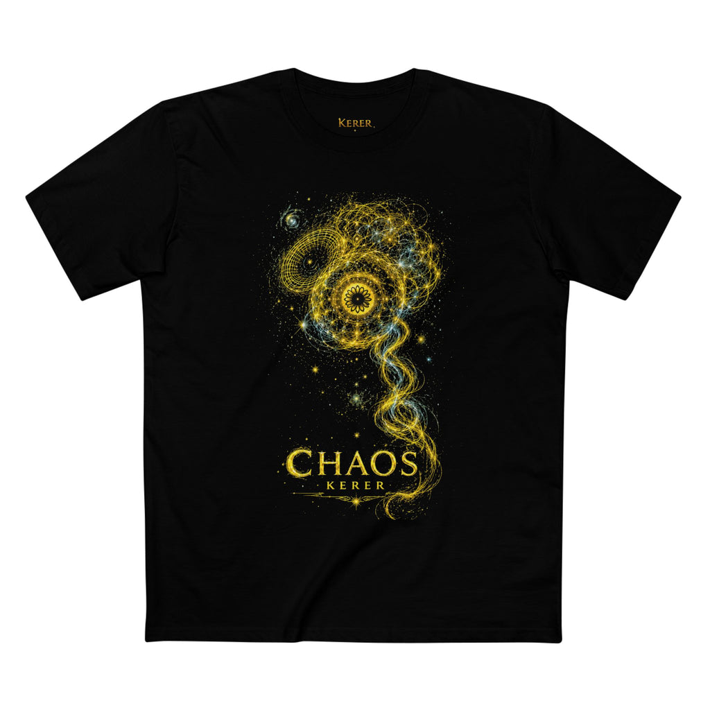 Chaos Mandala T‑Shirt — Golden Fractal Art Tee