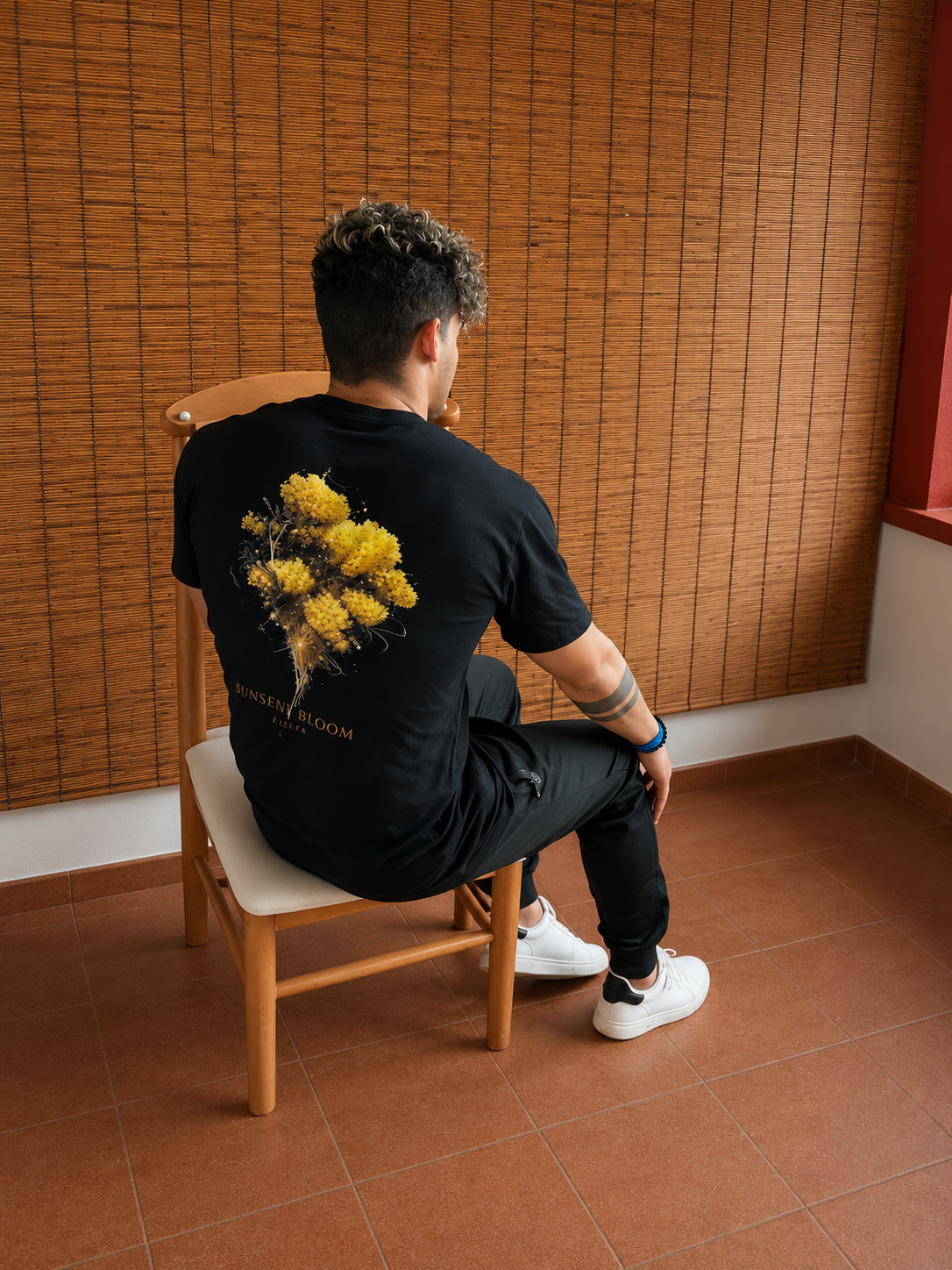 Unseen Bloom Tee — Golden Mimosa Floral Graphic T-Shirt